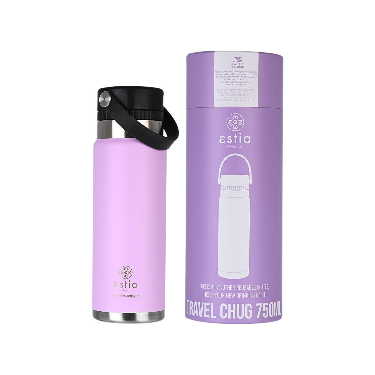 ΘΕΡΜΟΣ TRAVEL CHUG SAVE THE AEGEAN 750ml LAVENDER PURPLE