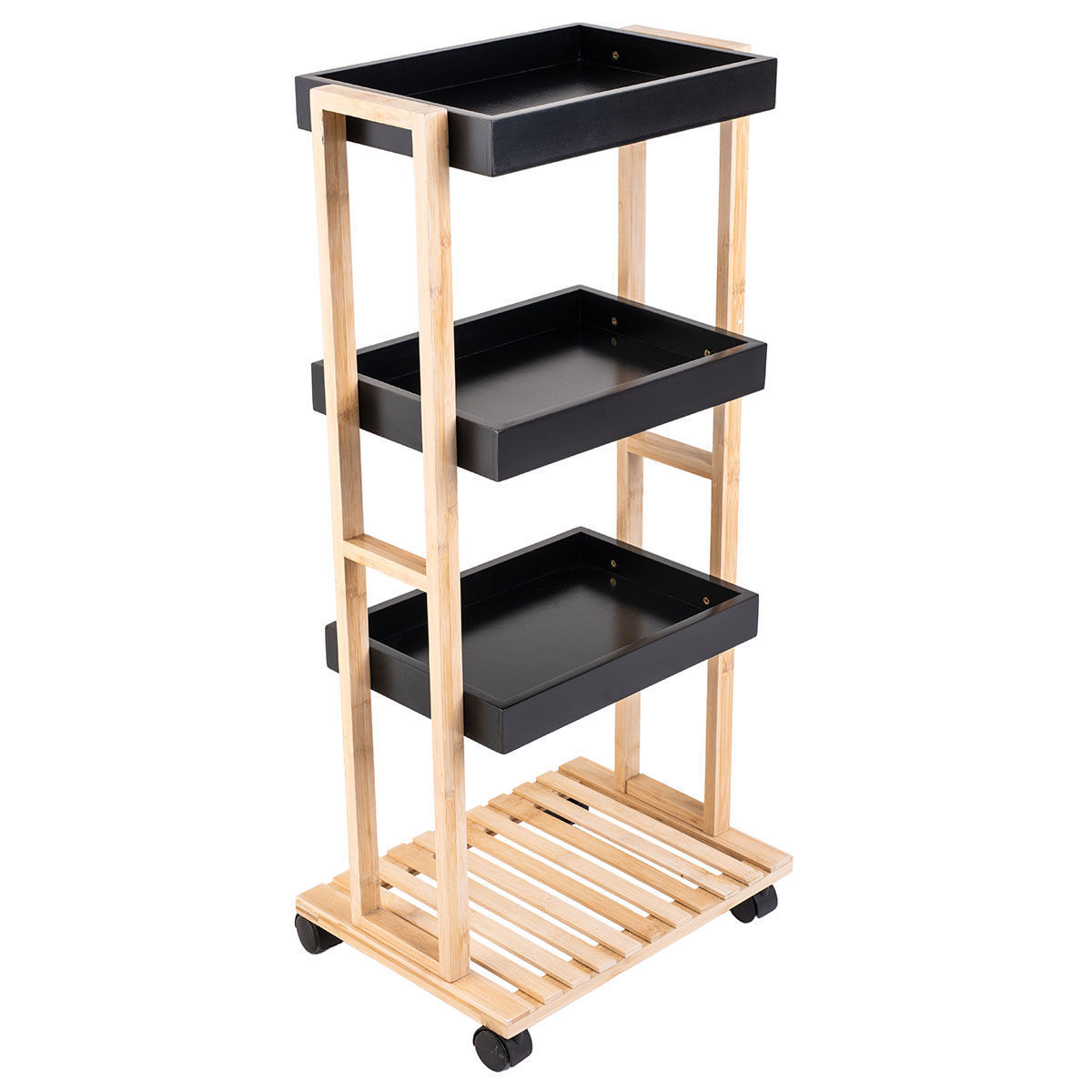 ΤΡΟΛΕΙ ΚΟΥΖΙΝΑΣ BAMBOO ESSENTIALS 4 ΕΠΙΠΕΔΩΝ 40x30x88cm ΜΑΥΡΟ