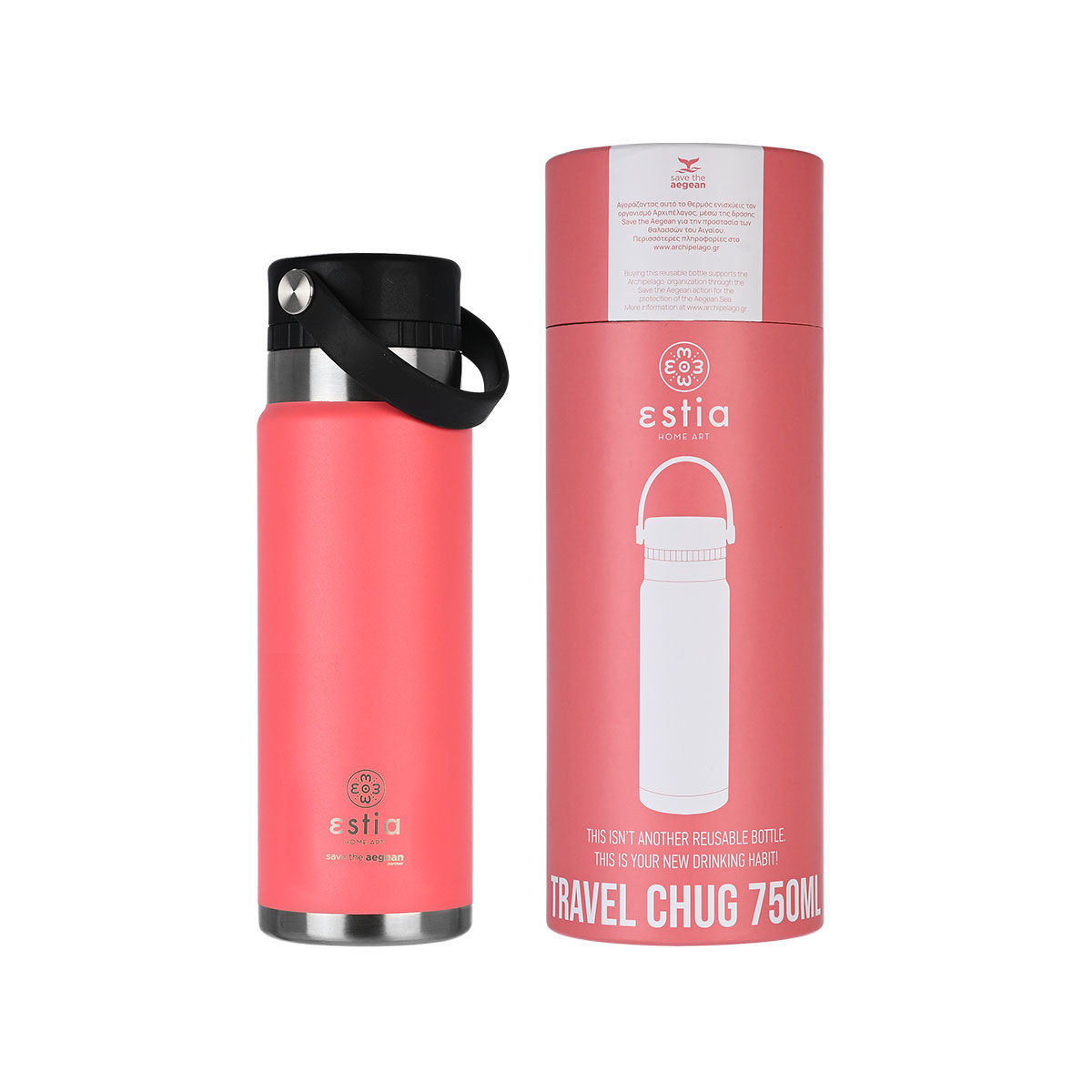 ΘΕΡΜΟΣ TRAVEL CHUG SAVE THE AEGEAN 750ml FUSION CORAL