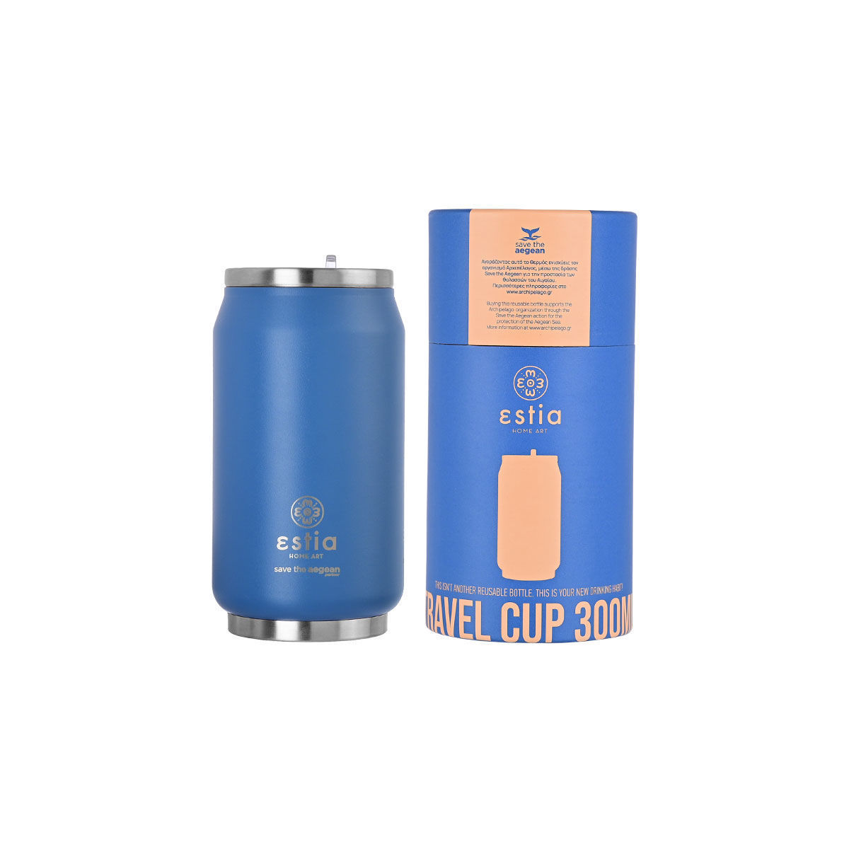 ΘΕΡΜΟΣ TRAVEL CUP SAVE THE AEGEAN 300ml DENIM BLUE